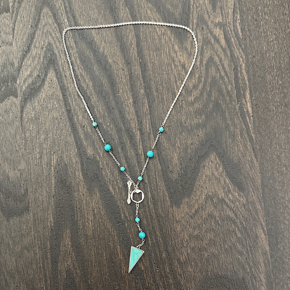 Silver and Turquoise Pendant Necklace